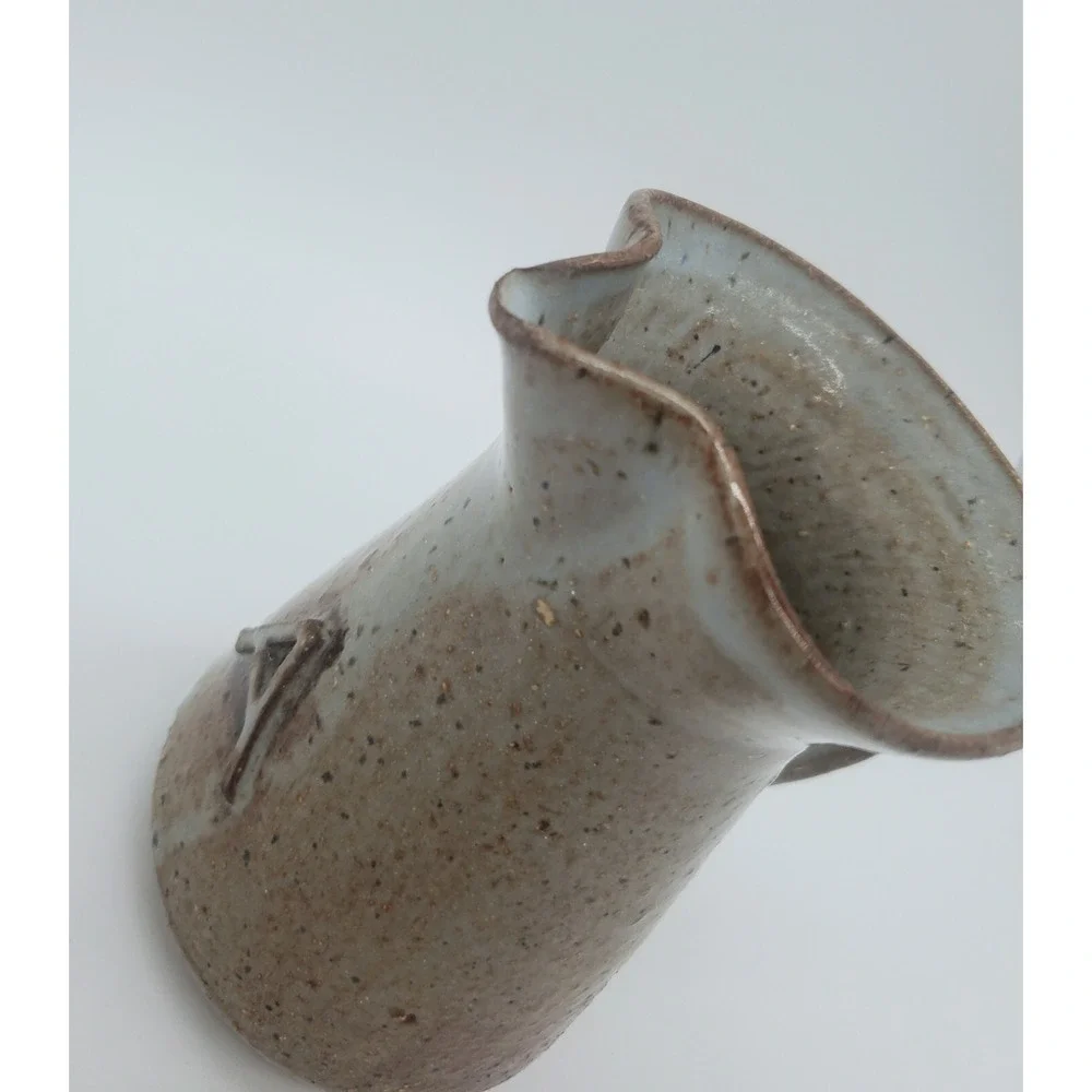 Vintage Studio Art‎ Pottery Stoneware Mini Pitcher Creamer Blue Drip Glaze